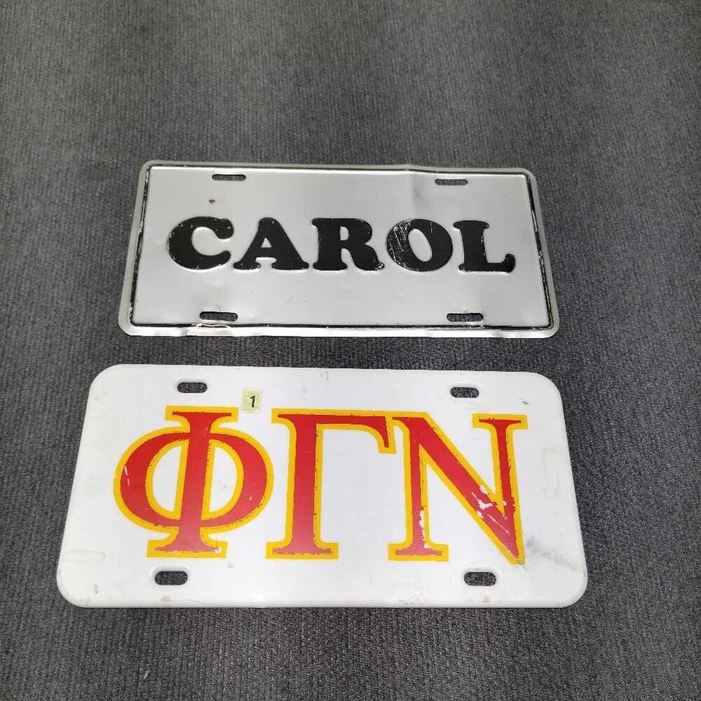 Carol & Phi Gamma Nu Professional Fraternity Novelty License Plate Decor Set
